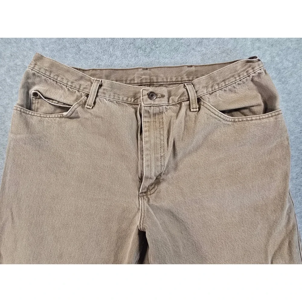 Vintage Lee Mens Tan Brown‎ Denim Jeans 40x32 Straight Leg 100% Cotton